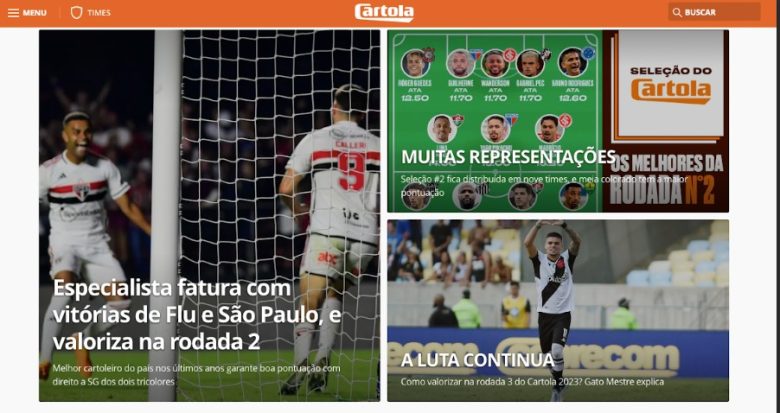 O Cartola FC é o fantasy game mais jogador do Brasil.